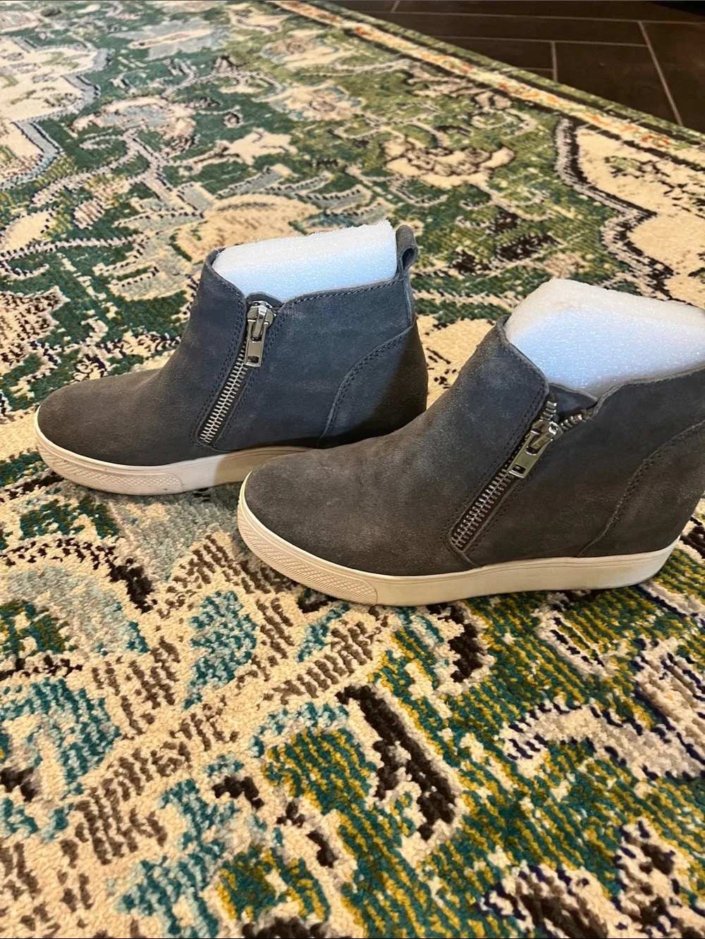 Steve Madden Gray Suede Slip-On Platform Sneakers